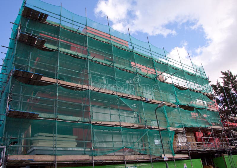 Construction safety net stock image