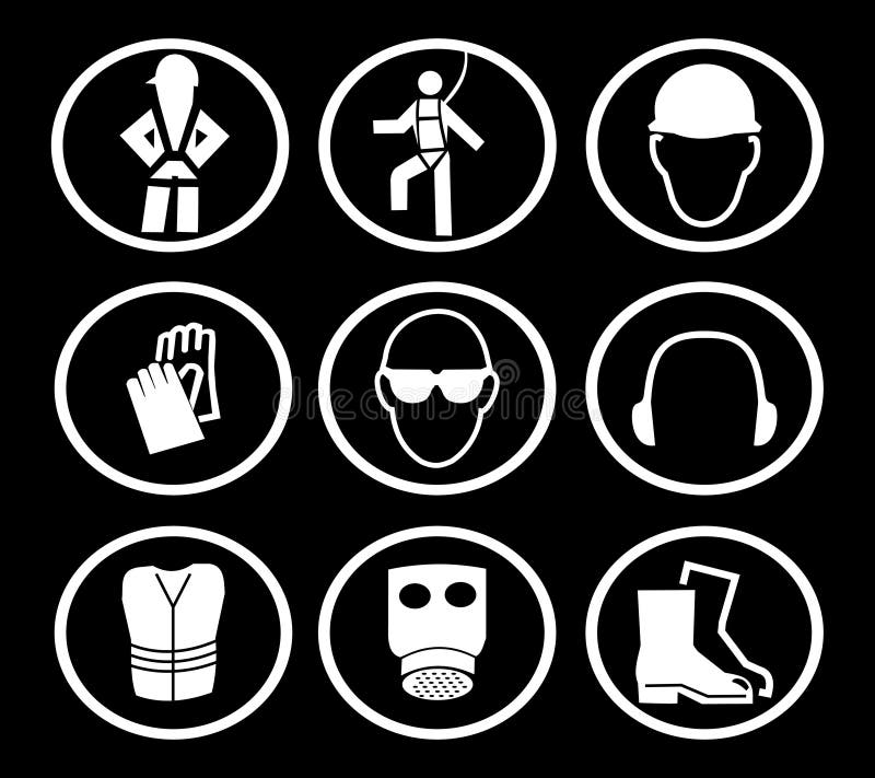 Construction Safety Symbols Stock Vector Illustration of safety, icon