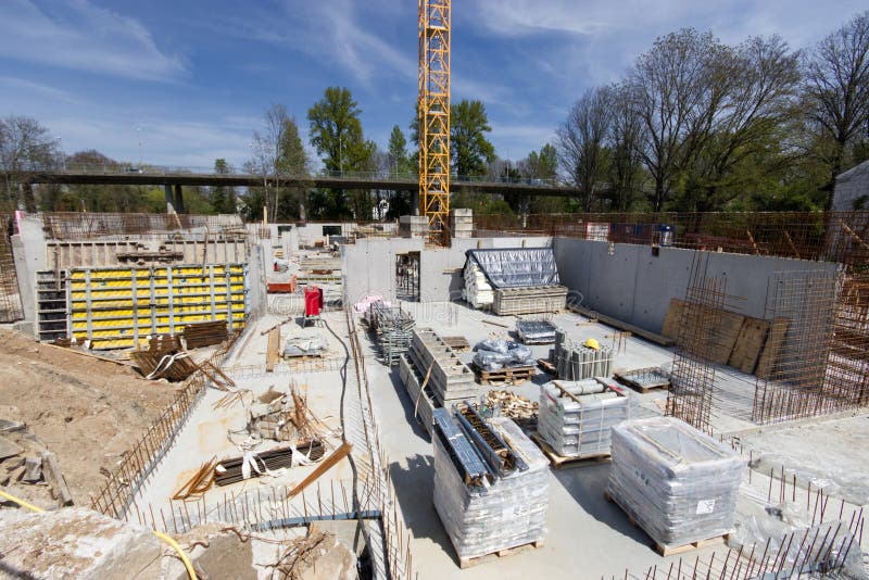 Construction side stock image