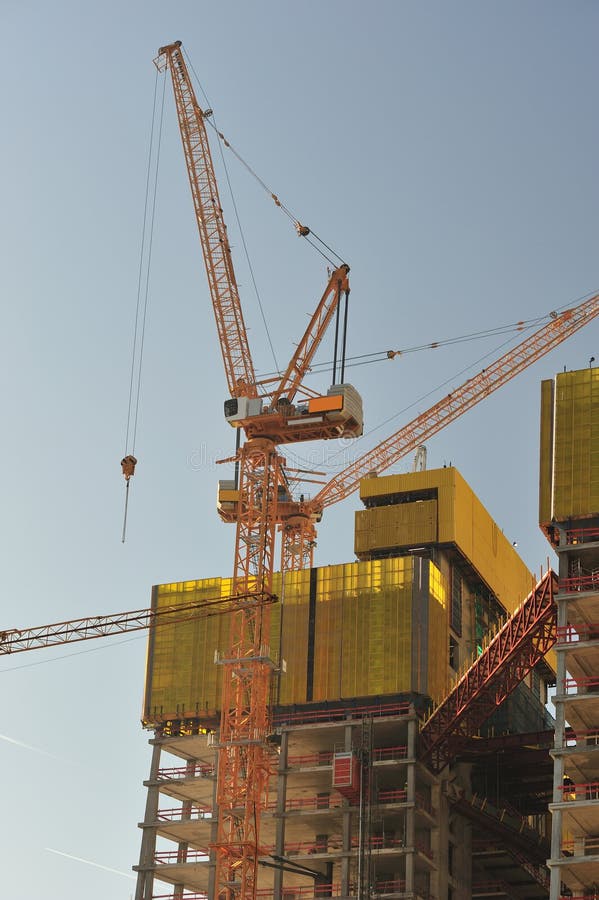 Construction Site with Cement Factory Stock Image Image of