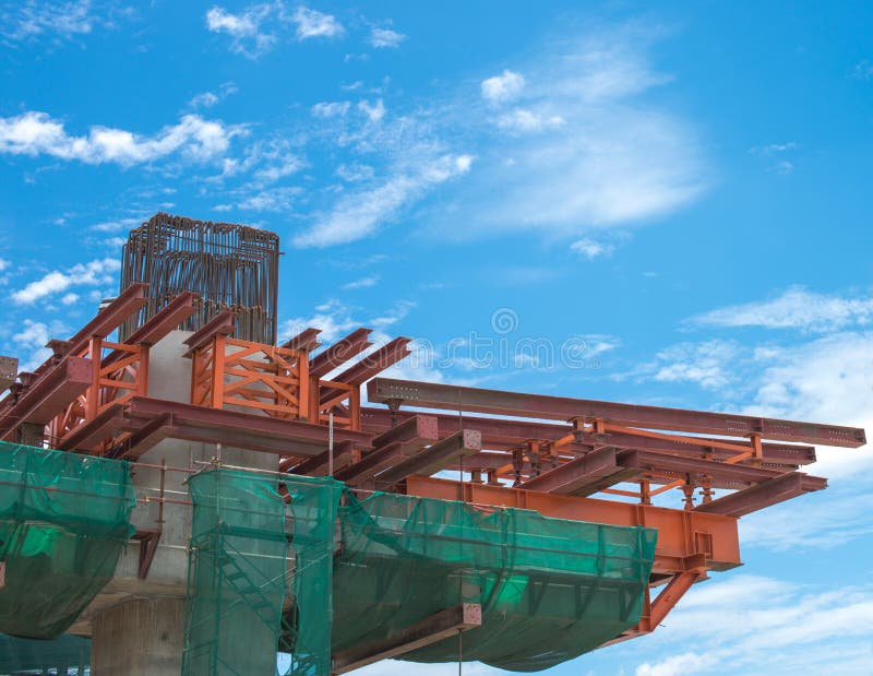 Construction Site Building with Clear Blue Sky royalty free stock photo