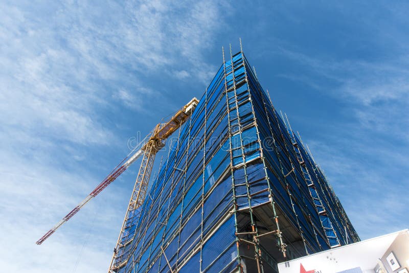 Construction site crane perspective stock image