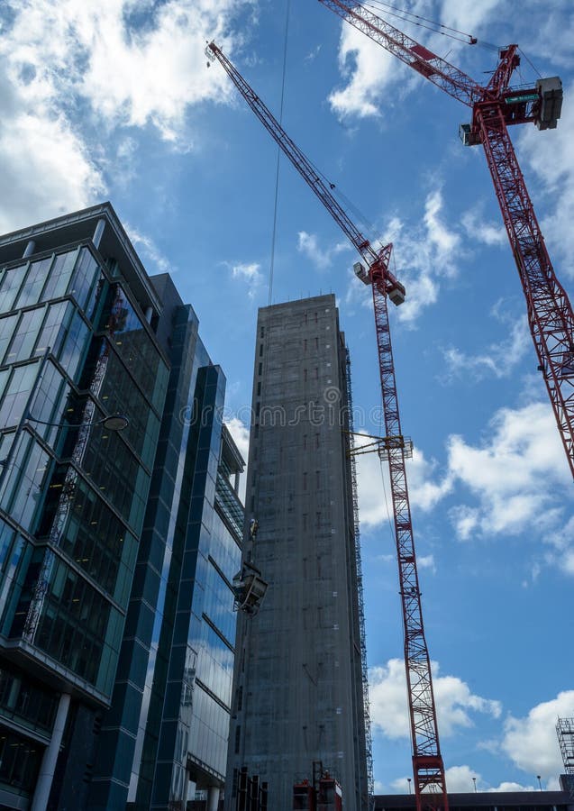 Construction Site with Crane Birmingham England Stock Image Image of