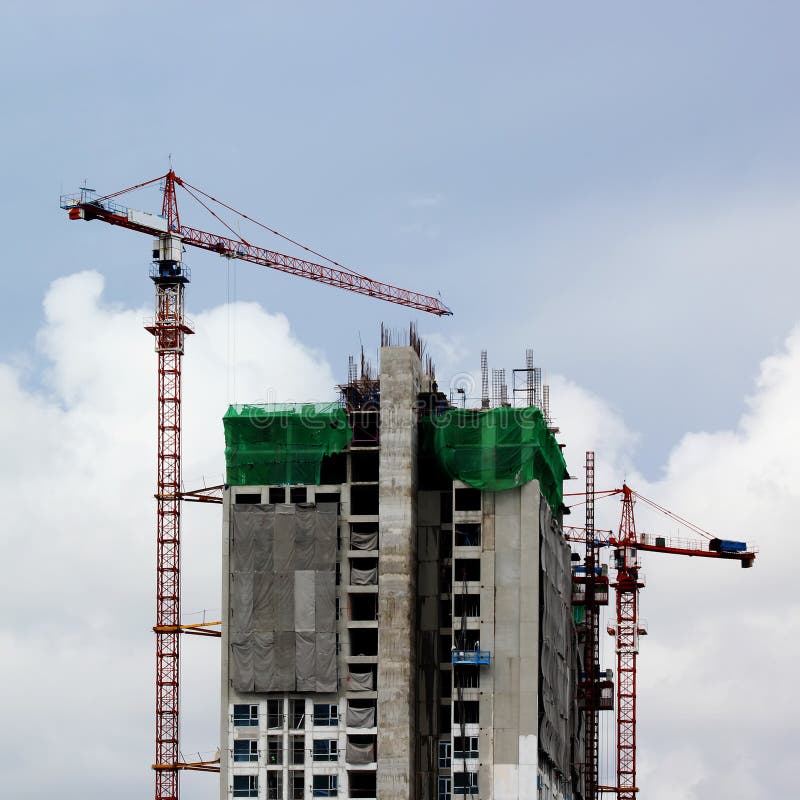 Construction site with crane