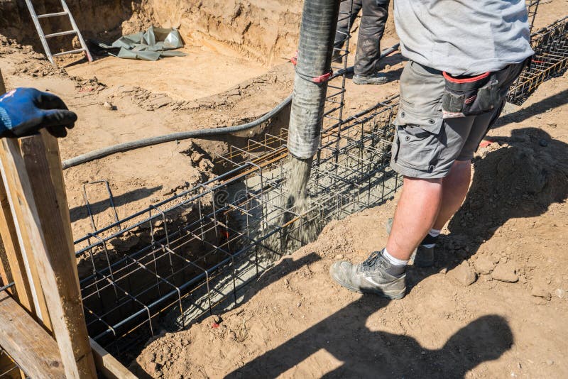 Construction Site, a Foundation is Laid Stock Image Image of laid