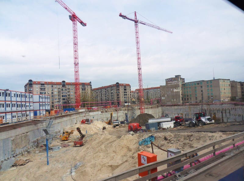 Construction site of the Mall of Berlin royalty free stock image