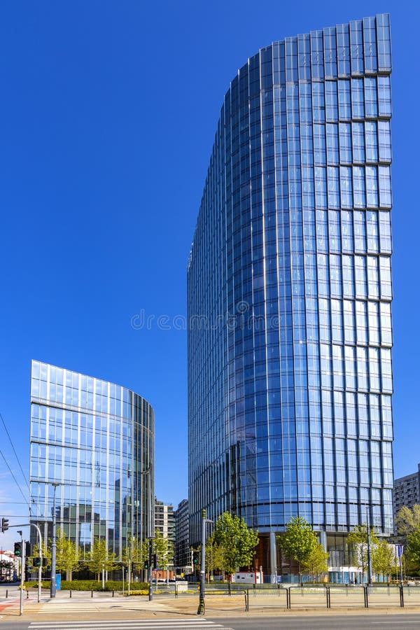 Construction site of Mennica Legacy Tower office complex of Mennica Polska and Golub Gethouse in rapidly developing Wola business