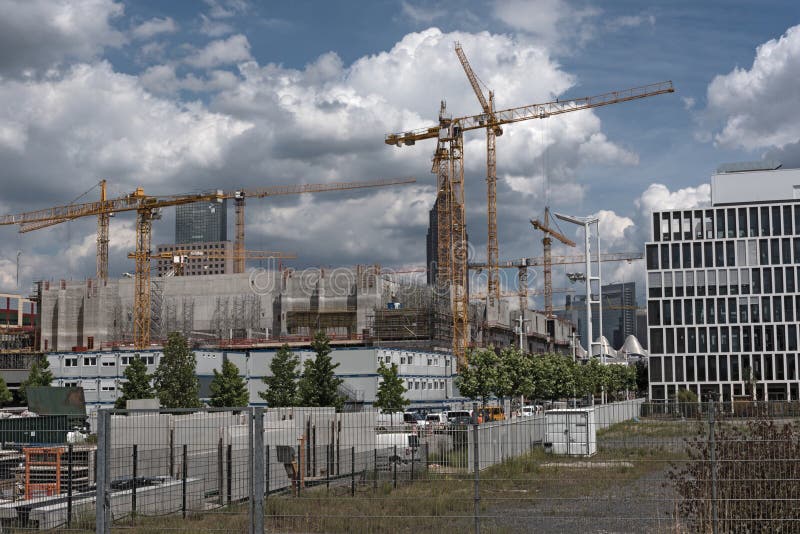 Construction Of A Housing Estate In Downtown Frankfurt Am Main, Germany