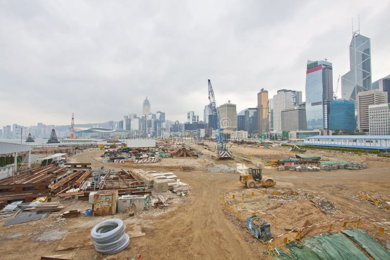 Construction site for new highway in Hong Kong