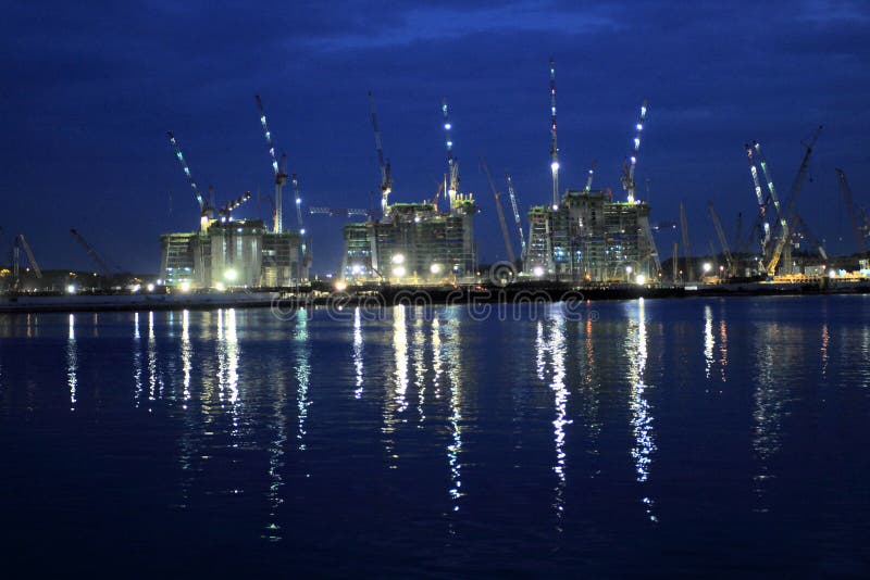 Construction site at night