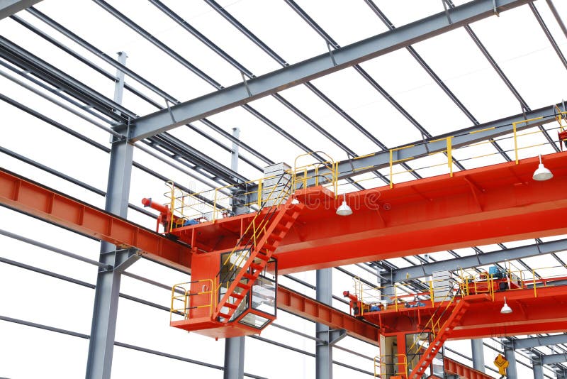 Steel structure is under construction stock photos