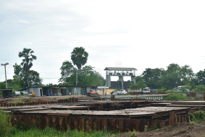 Construction Site Watergate for Controlling Water Flowing in Canal