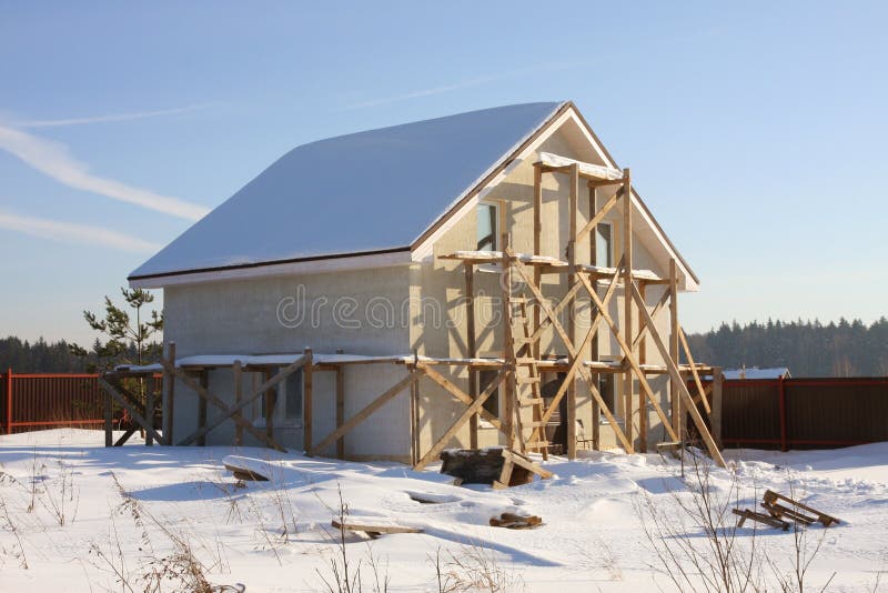 Construction of small house. stock image