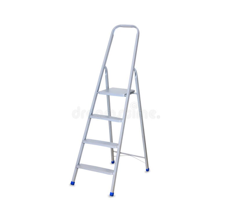 Construction Step Ladder Isolated White Stock Image Image of single