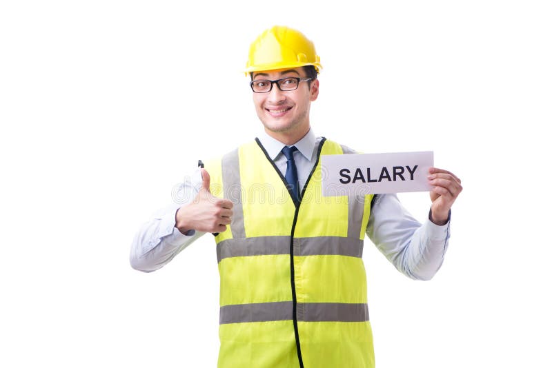 Construction Supervisor Asking For Higher Salary Isolated On Whi Stock