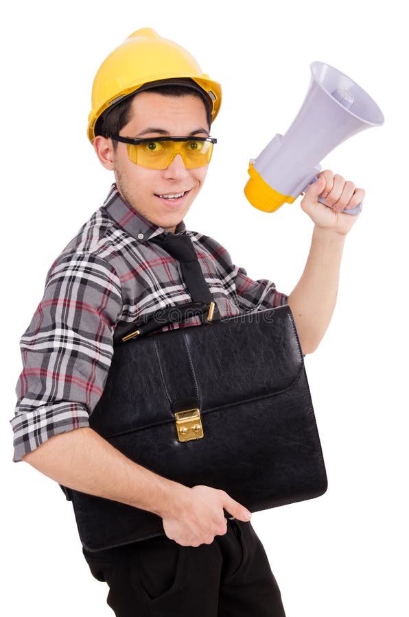 Construction supervisor shouting royalty free stock image