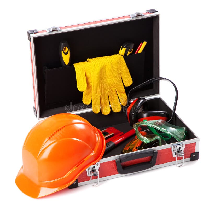 Construction toolkit stock photo. Image of case, carpentry 30899292