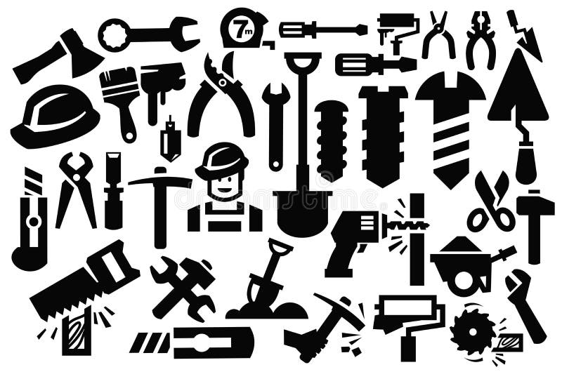 Construction tools stock illustration