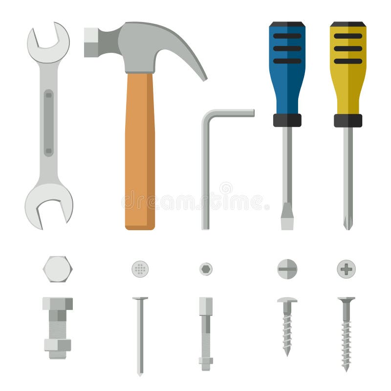 Hand tool construction handtools hammer Royalty Free Vector