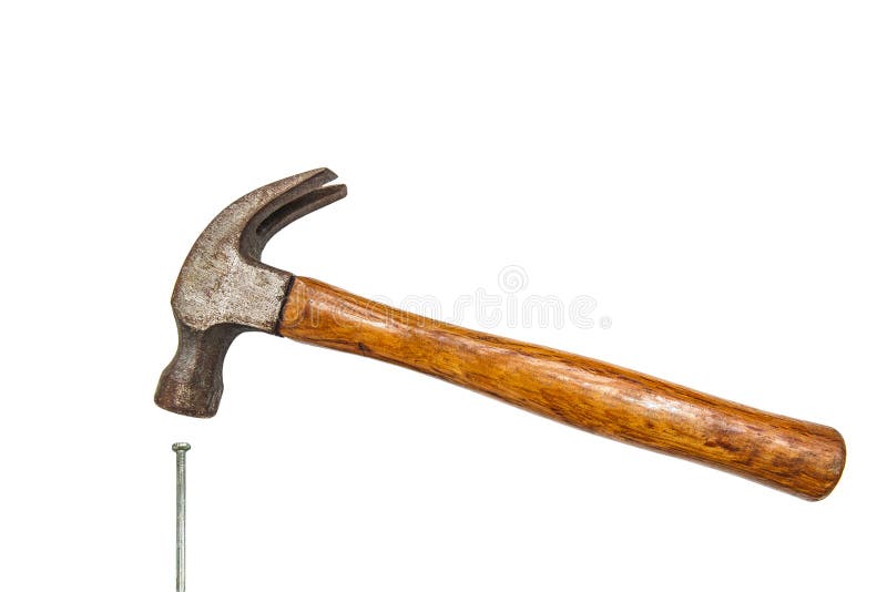 Construction Tools, Hammer Head and Concrete Nails Stock Image Image