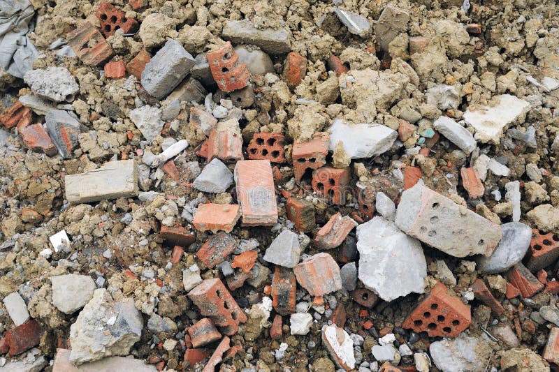 The Construction Waste Bricks Stock Photo Image of break, rubbish