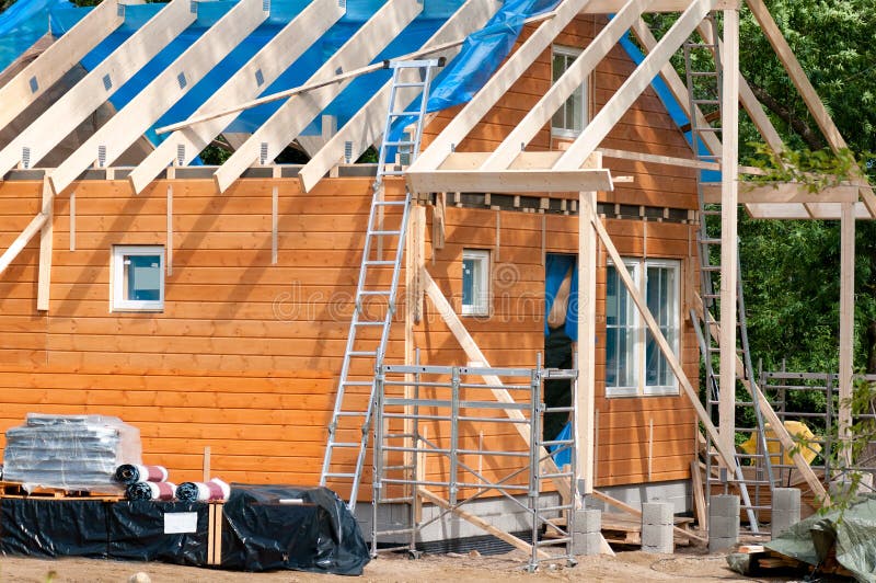 Construction of a wooden house