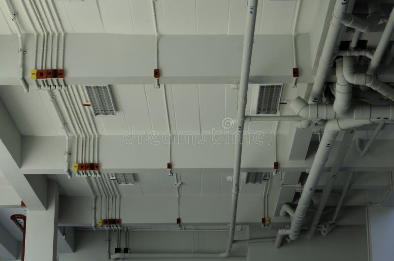 Construction Work. Electrical Conduits System and Water Pipe System