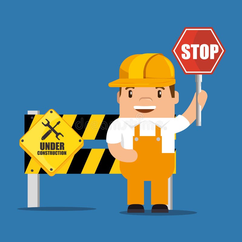 Construction worker cartoon stock illustration
