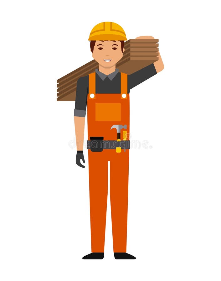 Construction worker cartoon icon stock illustration