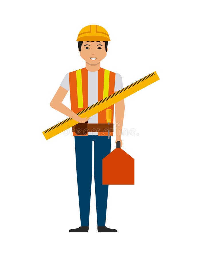 Construction worker cartoon icon royalty free illustration