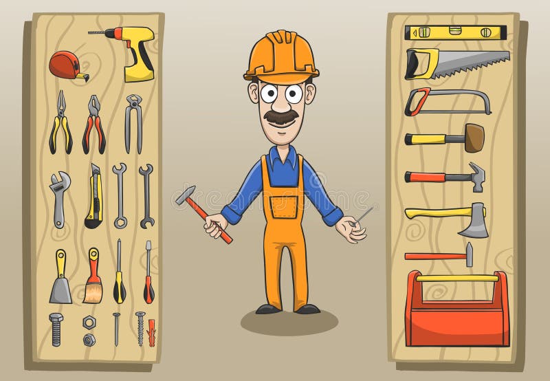 Construction worker character pack vector illustration