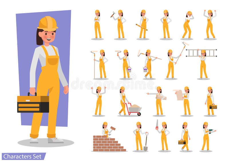 Construction Worker character vector design no2 vector illustration