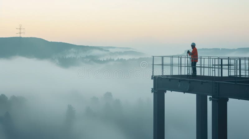 Construction Worker Inspecting Site AIG41 stock image