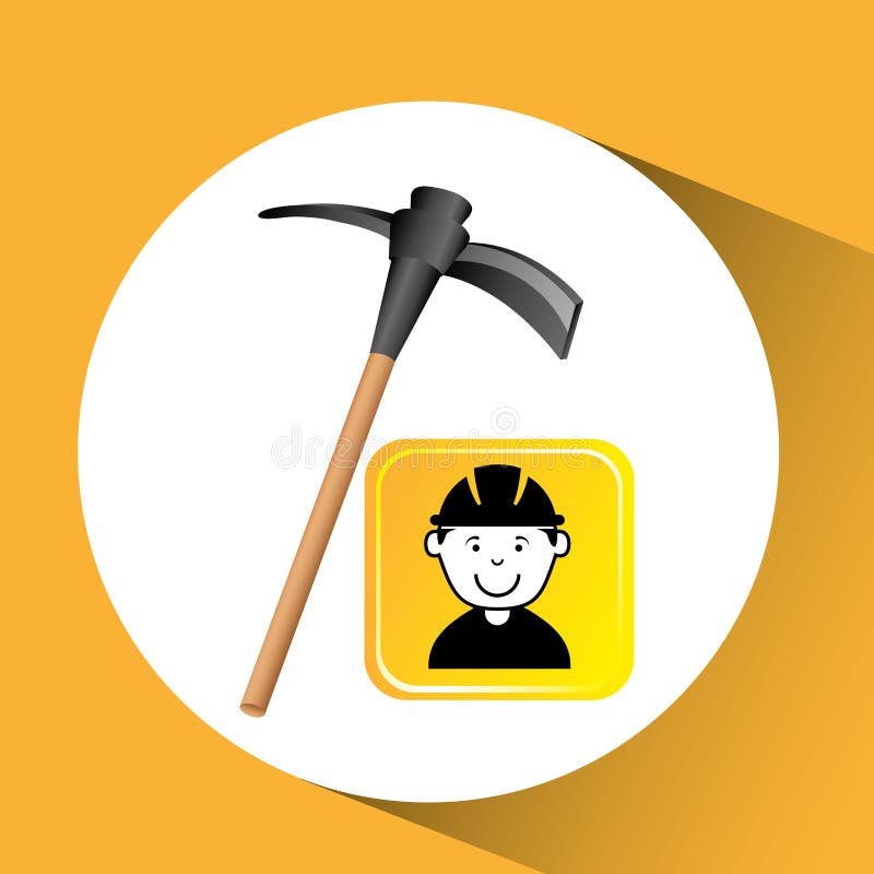 Construction worker pick axe graphic royalty free illustration