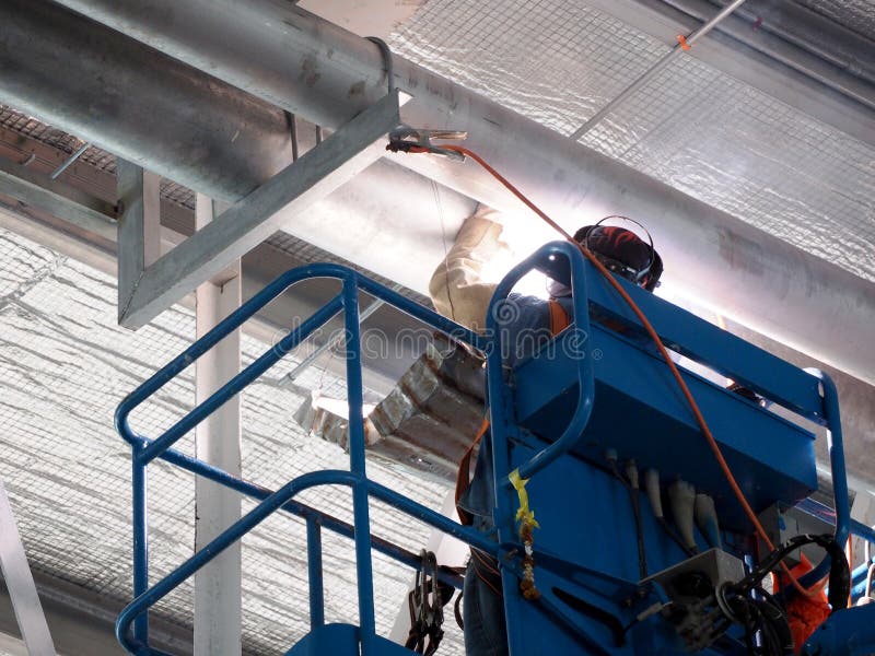 Man Working on the Working at height stock photography