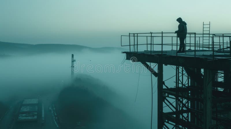 Construction Worker Inspecting Site AIG41 stock images