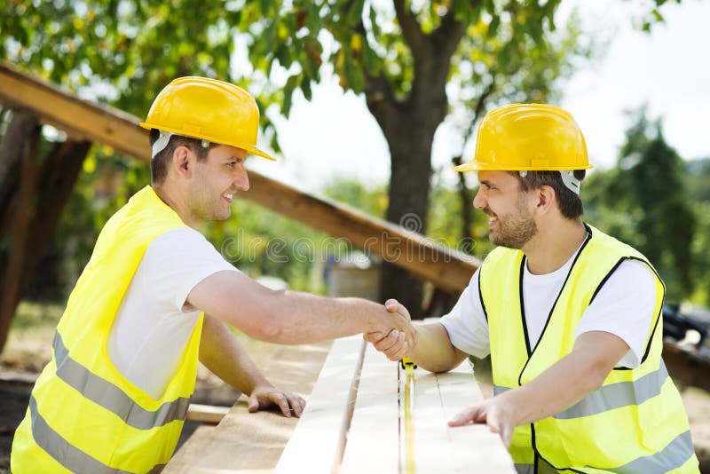 Construction workers stock photo