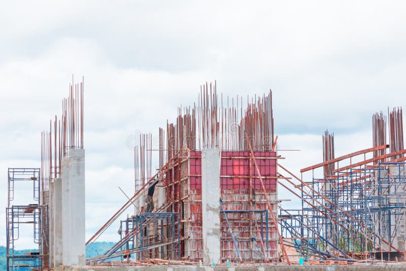 Construction Workers Site and Building of Housing at Laborer Work