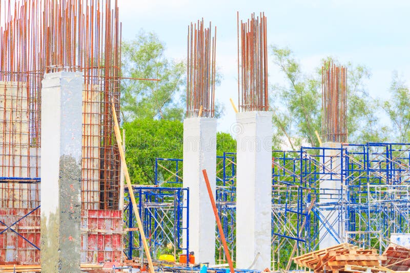 Construction Workers Site and Building of Housing at Laborer Work