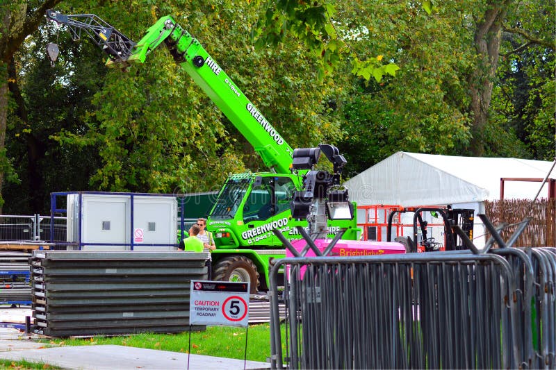 Construction work area editorial stock photo. Image of green 60763558