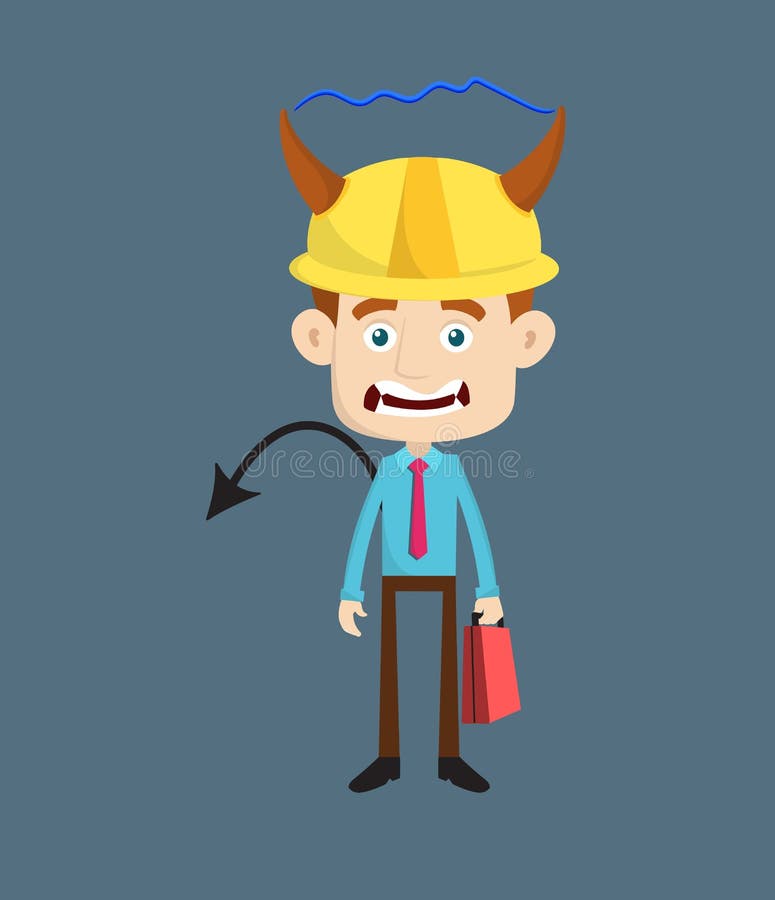 Constructor inginer în stare de spirit furioasă stock illustration