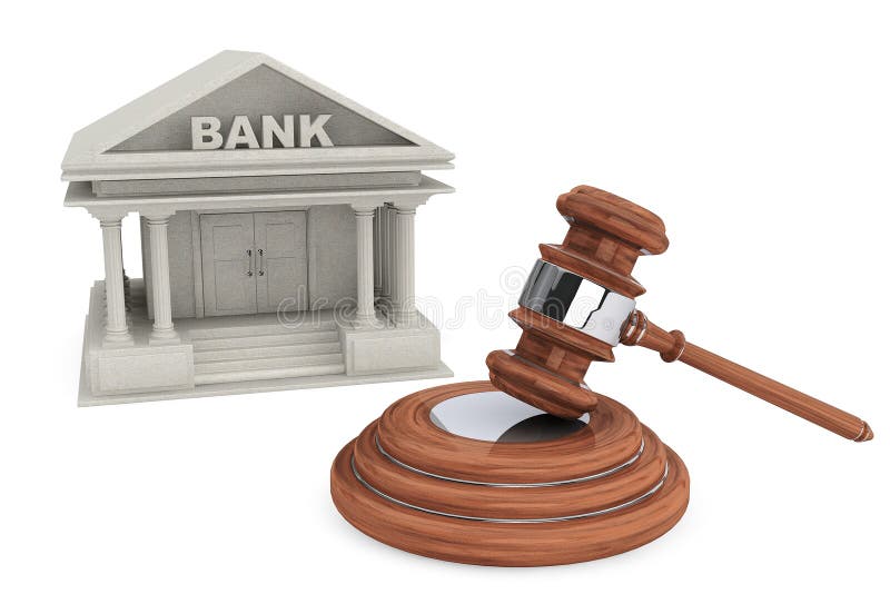 Construção de banco e martelo da corte dos juizes ilustração do vetor Construção de banco e martelo da corte dos juizes ilustração do vetor