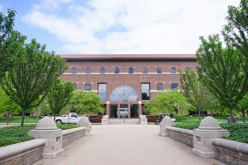 Construção do campus universitário de Purdue foto de stock