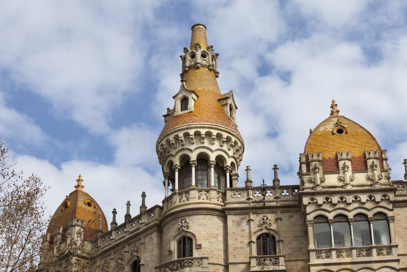 Construção histórica, centro histórico de Barcelona, Espanha imagens de stock Construção histórica, centro histórico de Barcelona, Espanha imagens de stock