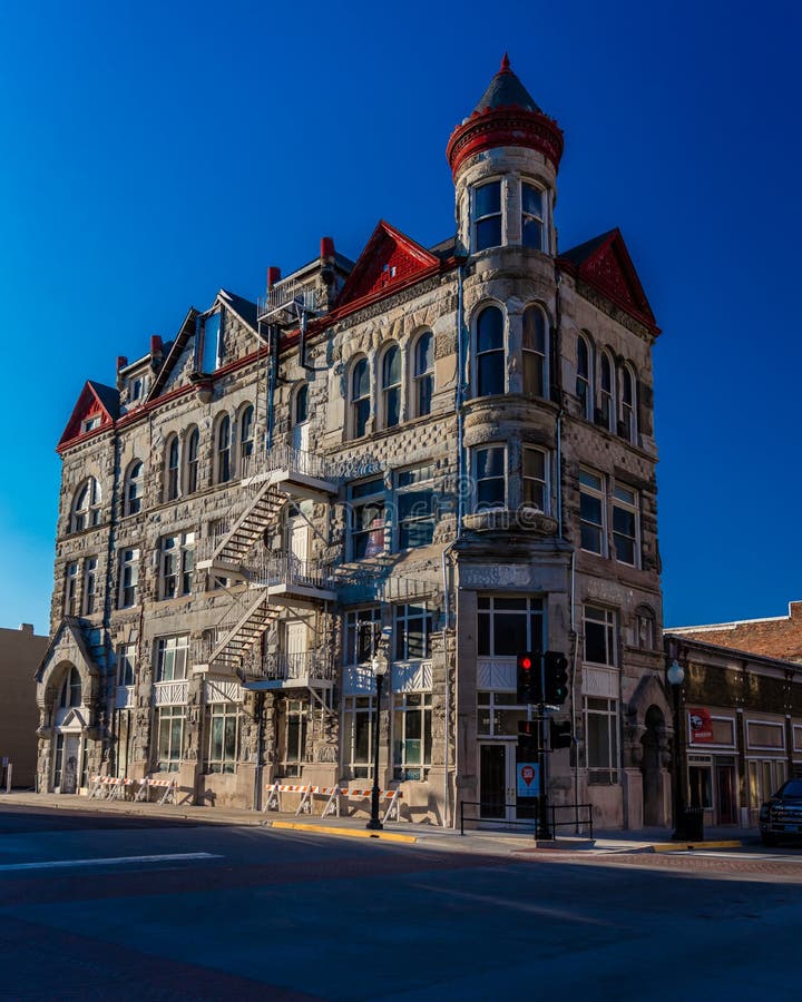 A construção histórica clássica da confiança de Missouri em Sedalia, Missouri mostra a vintage a arquitetura americana que foi ab fotografia de stock royalty free A construção histórica clássica da confiança de Missouri em Sedalia, Missouri mostra a vintage a arquitetura americana que foi ab fotografia de stock royalty free
