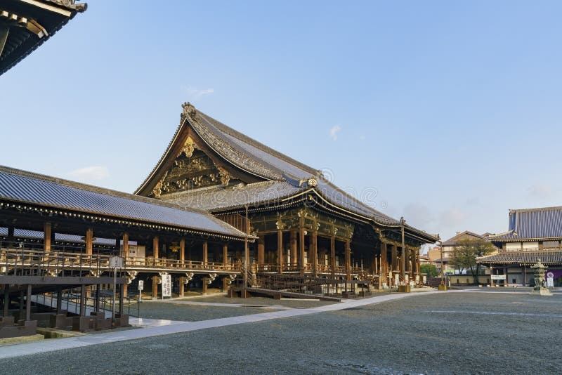 Construção principal bonita de Nishi Hongan-ji foto de stock royalty free Construção principal bonita de Nishi Hongan-ji foto de stock royalty free