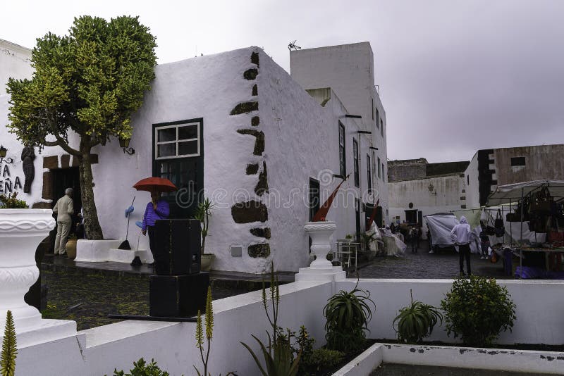 Edifício tradicional em Teguise imagem de stock royalty free