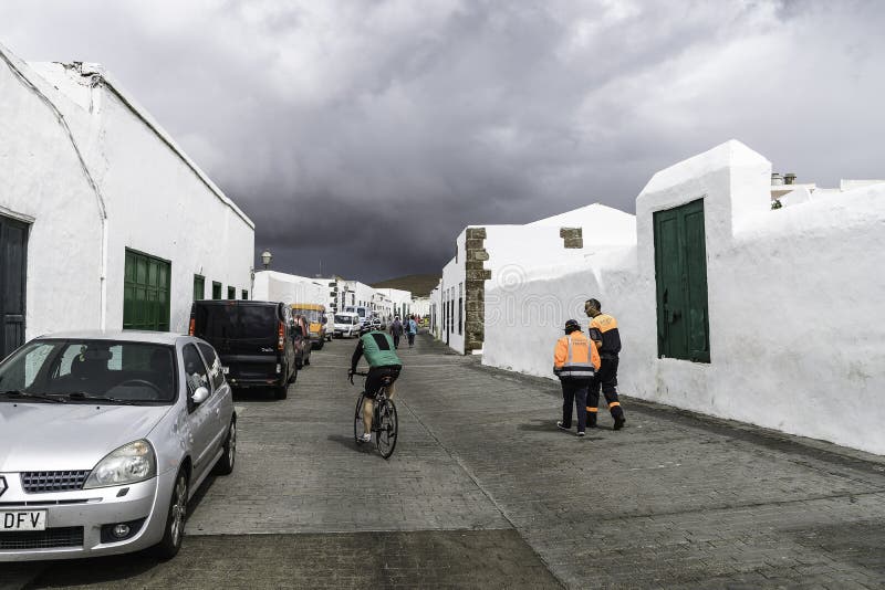 Edifício tradicional em Teguise fotografia de stock royalty free