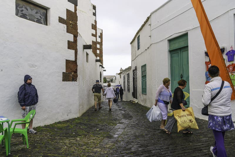 Edifício tradicional em Teguise imagens de stock