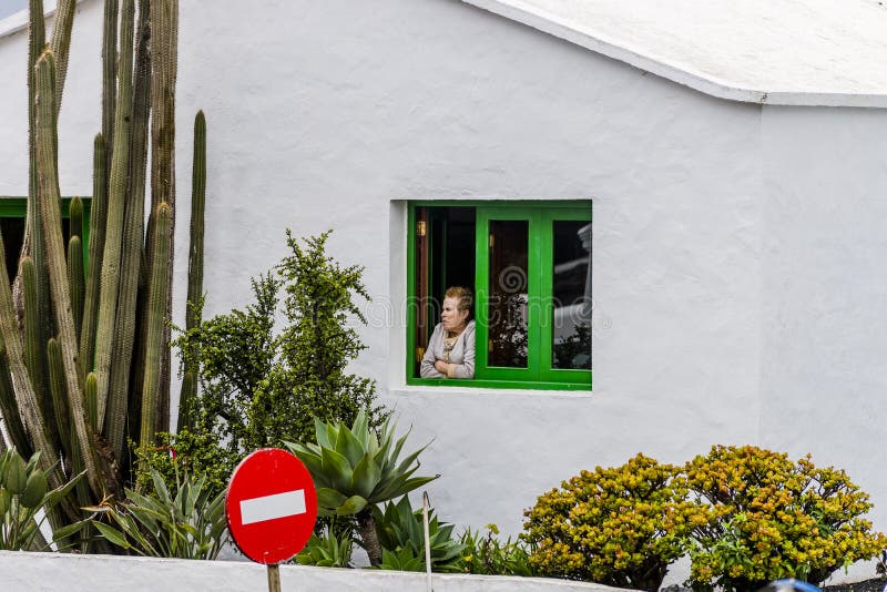 Construção tradicional em Teguise fotos de stock royalty free